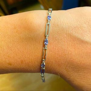 Sterling Silver diamonds and tanzanite bracelet